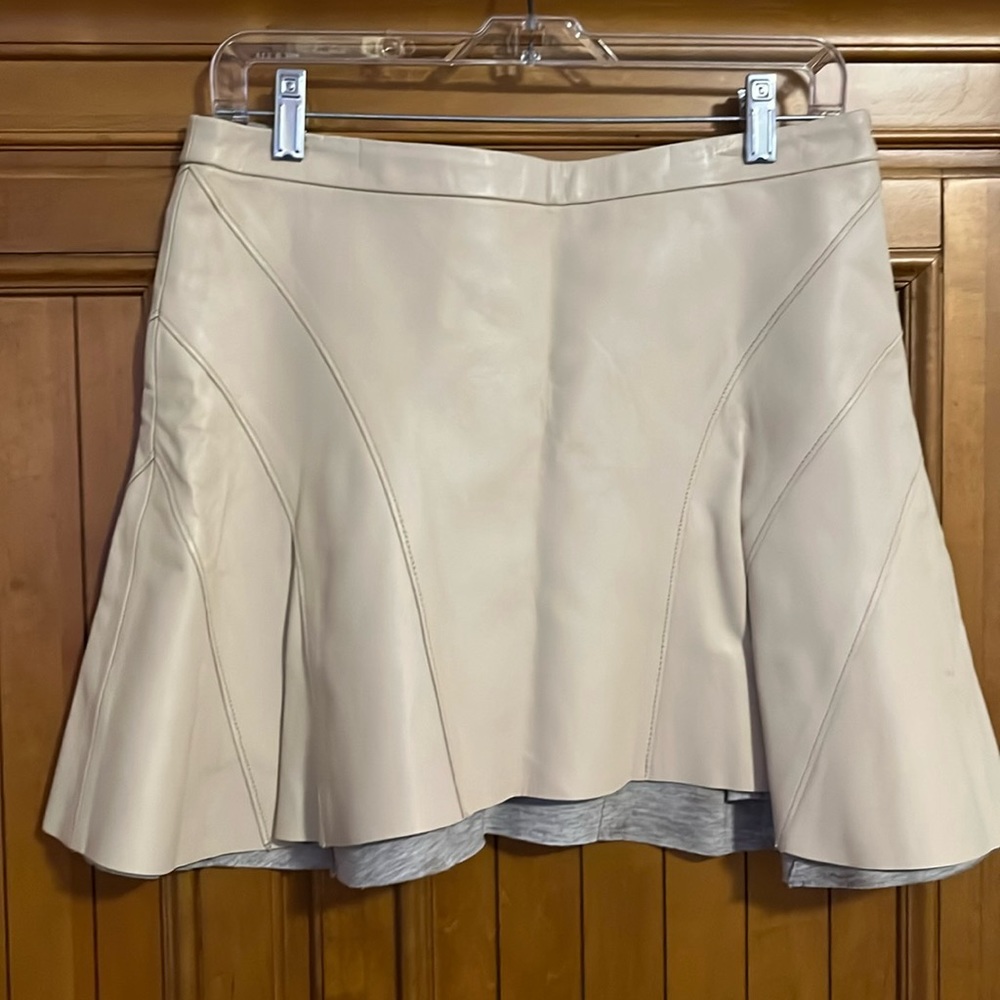 Derek Lam Crosby 10 Off White Leather Skirt. Size 8.